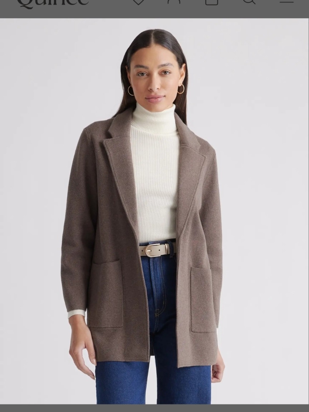 Quince Brown Knit Cardigan New Without Tags
